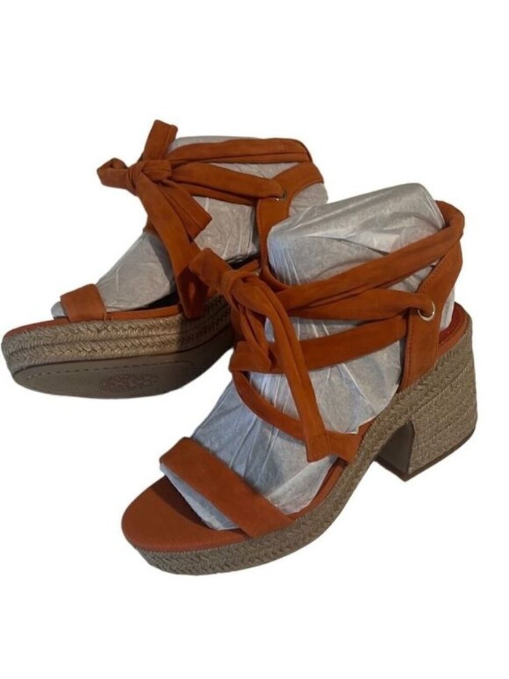 Vince Camuto Roreka Suede Ankle Tie Platform Espadrille Sandals Size 7 NWT
